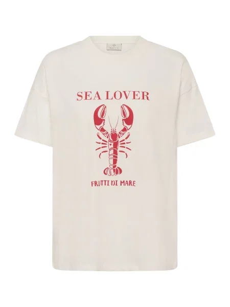 Kaffe Tricou KAAnnemette / natural alb