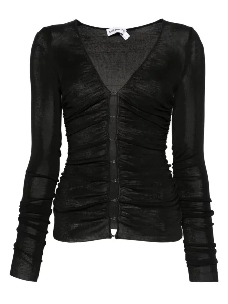 Tricou Self-portrait lung negru