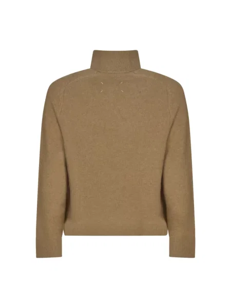 Sweter z golfem Maison Margiela wełniany do golfa brązowy