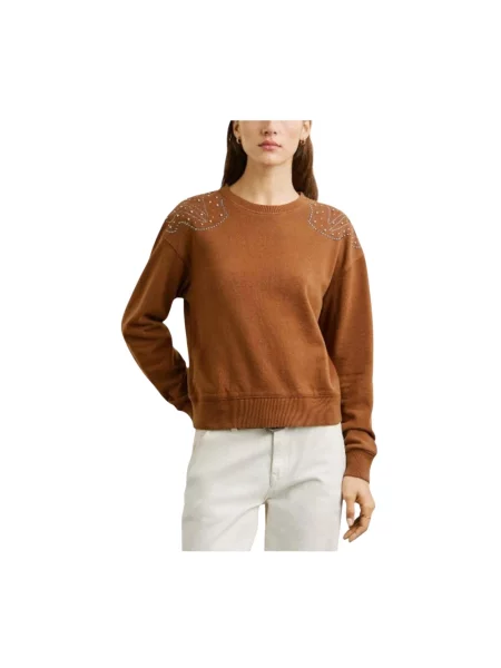 Sweter Pepe Jeans w miejskim stylu brązowy