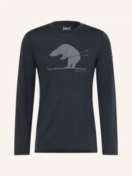 Super.Natural Koszulka Z Długim Rękawem Karl Z Wełną Merino blau granatowa