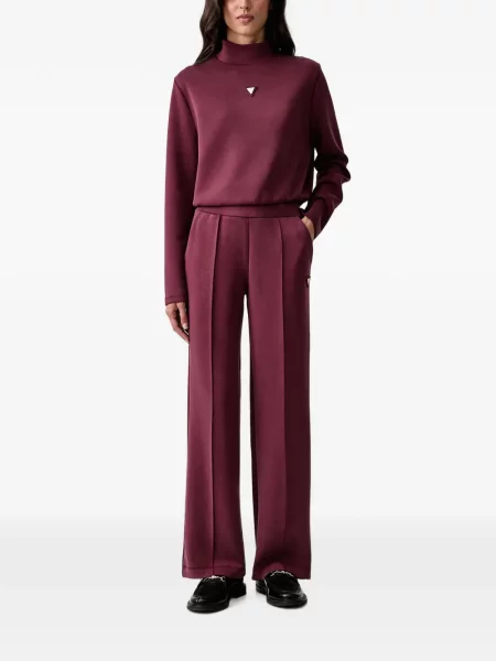 Pantaloni Guess alergare cu autograf roșu