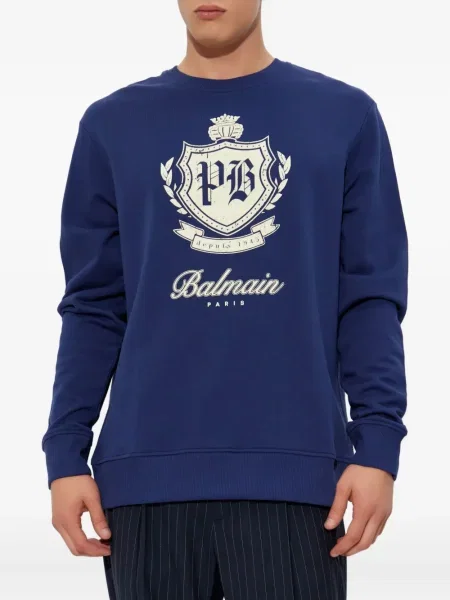 Hanorac Balmain cu imagine albastru