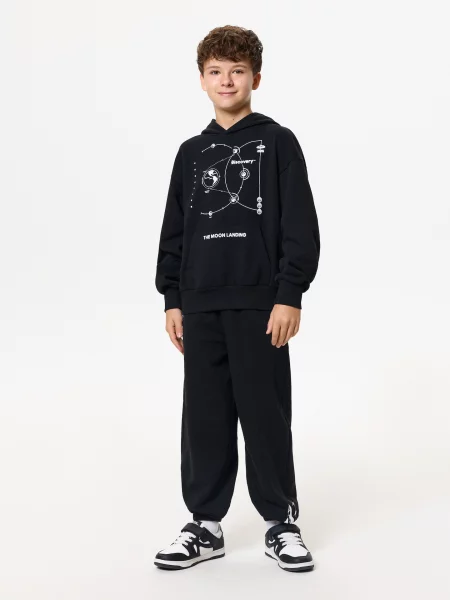 Sinsay Oversize jogger tepláky Discovery černá
