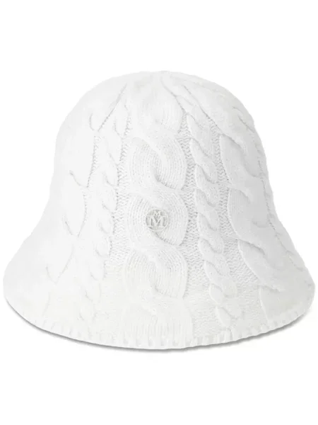 Pălărie Maison Michel tricotate alb