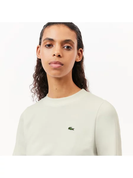 Lacoste Bluza Z Okrągłym Dekoltem Regular Fit biała
