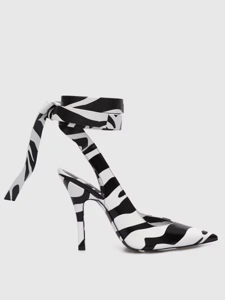 Шкіряні босоніжки The Attico з принтом білі