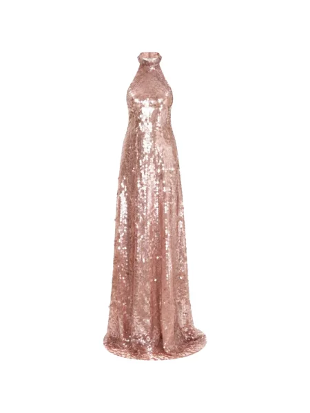 Rochie Catherine Regehr cu paiete cu gât halter roz
