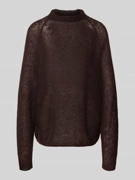 Sweter Boss z alpaki brązowy