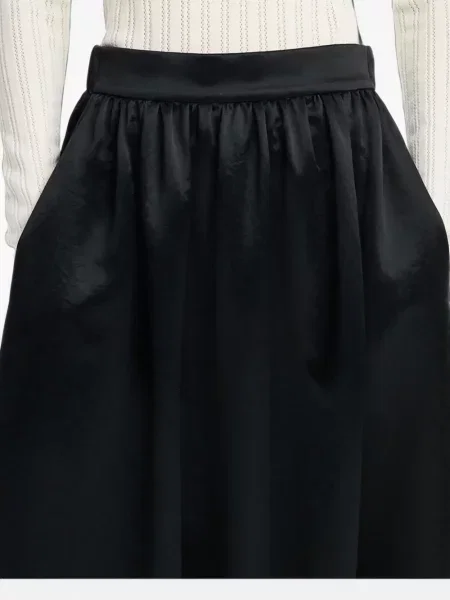 Fustă midi Maria Mcmanus din dantelă negru