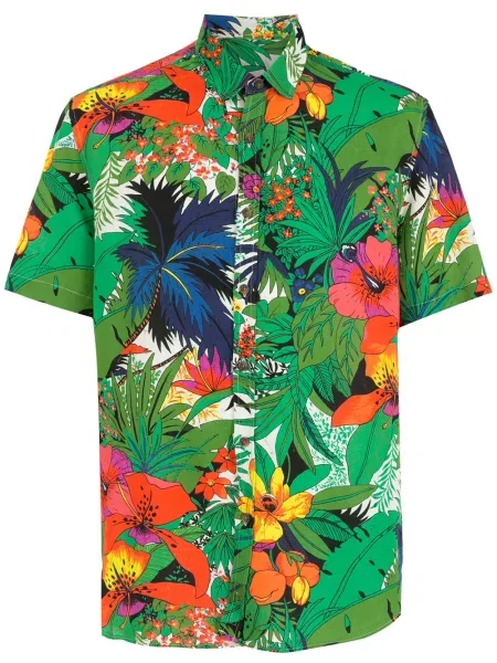 Cămașă Amir Slama cu model floral cu imagine verde