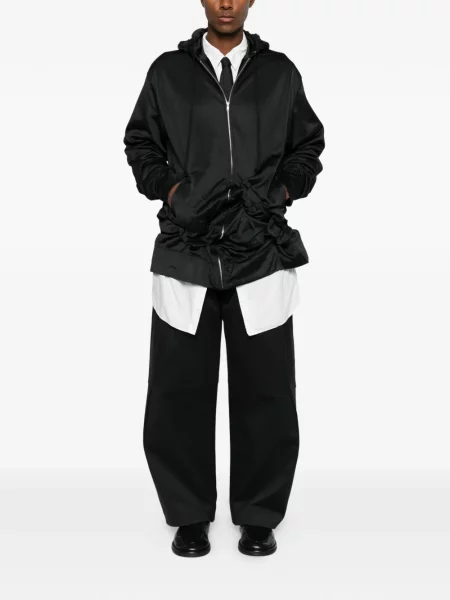 Hoodie Comme Des Garçons Homme Plus με βολάν μαύρο