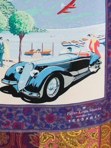 Fular Pierre-louis Mascia cu model paisley maro