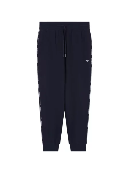 Pantaloni Emporio Armani alergare cu autograf albastru