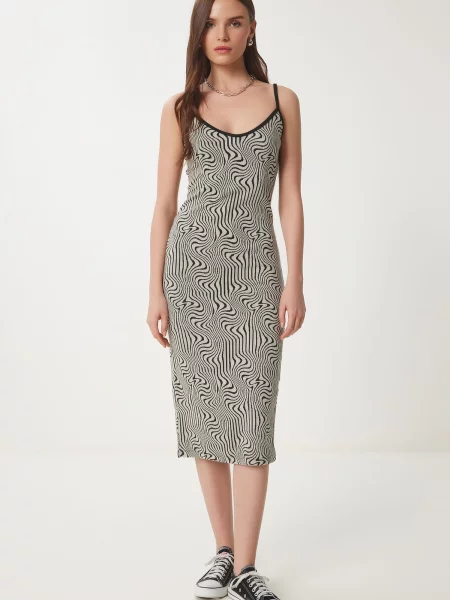 Happiness İstanbul Rochie grej negru