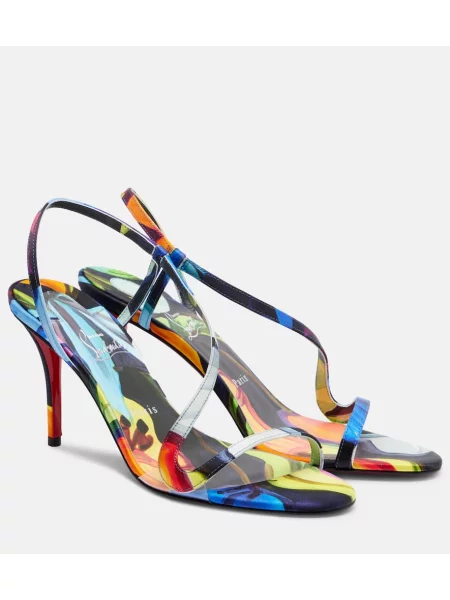 Sandale Christian Louboutin din satin cu imagine