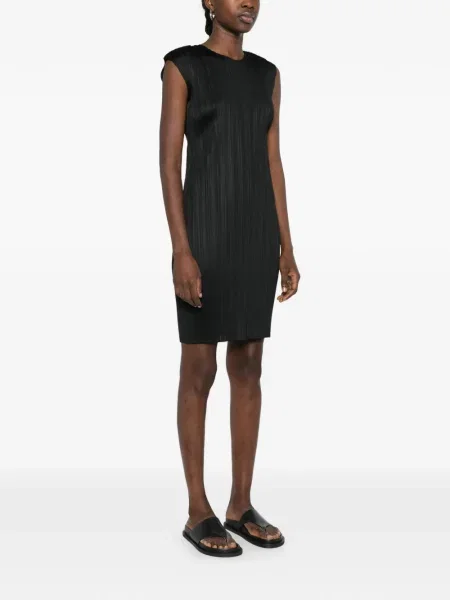 Plisirana odgovarati mini mini haljina Pleats Please Issey Miyake crna
