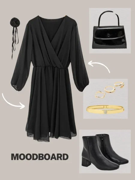 Klasična obleka Resti črna