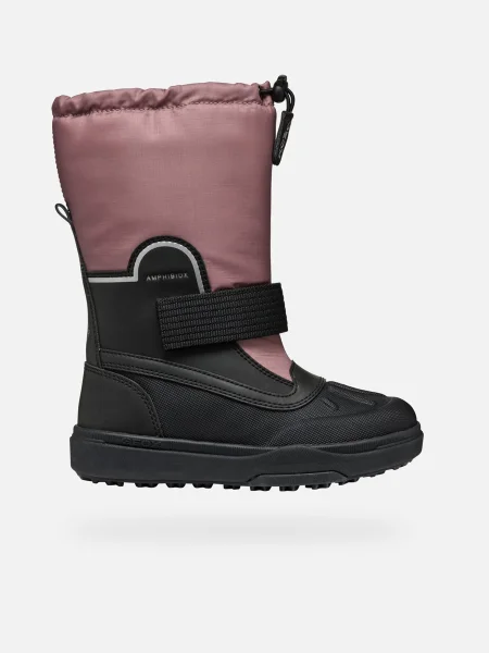 Pink Girls Winter Boots Geox Bunshee Pg B Girls čierna