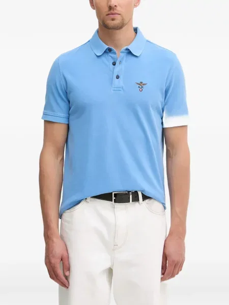Tricou polo Aeronautica Militare cu broderie albastru