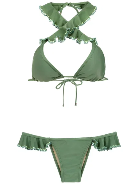 Bikini Amir Slama cu volane verde