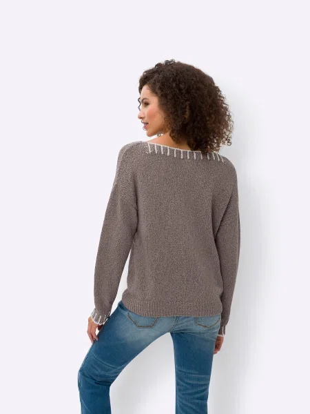 Heine Pulover turcoaz / taupe gri