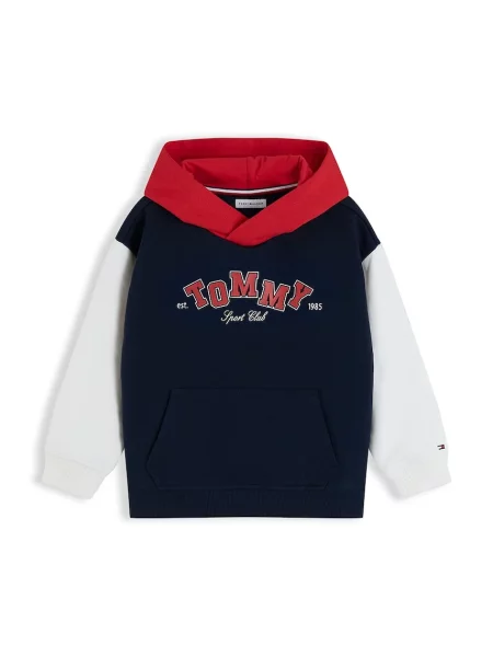 Tommy Hilfiger dukserica sa kapuljačom za djecu s pamukom plava