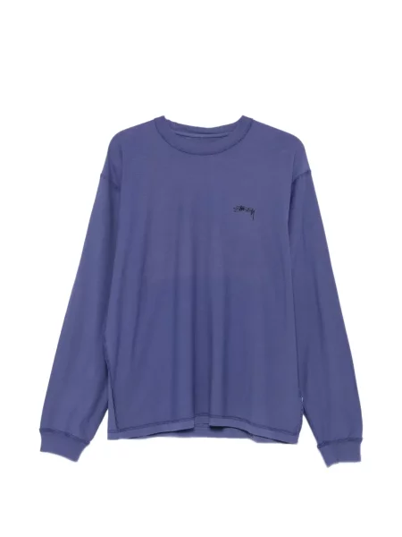Lung tricou Stüssy cu imagine albastru