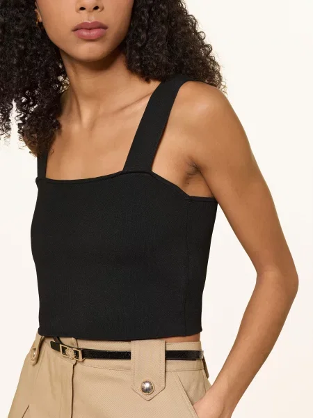 Dzianinowy top Maje czarny