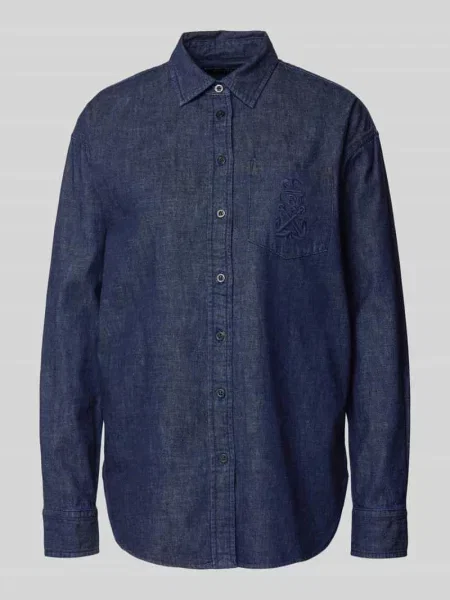 Lauren Ralph Lauren koszula jeansowa niebieski relaxed z kołnierzykiem klasycznym granatowa