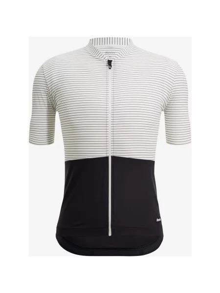 Koszulka z krótkim rękawem Santini Colore Riga biało-czarna Corte Classic XS biała