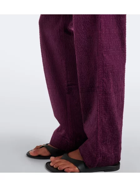 Pantaloni Christopher Esber de catifea cord violet