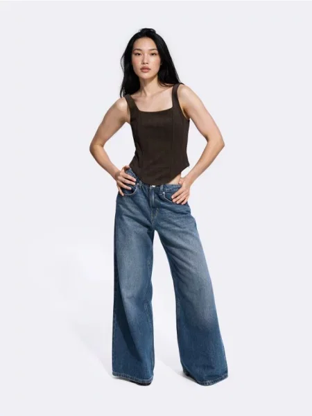 Reserved Top tip corset maro-închis maro