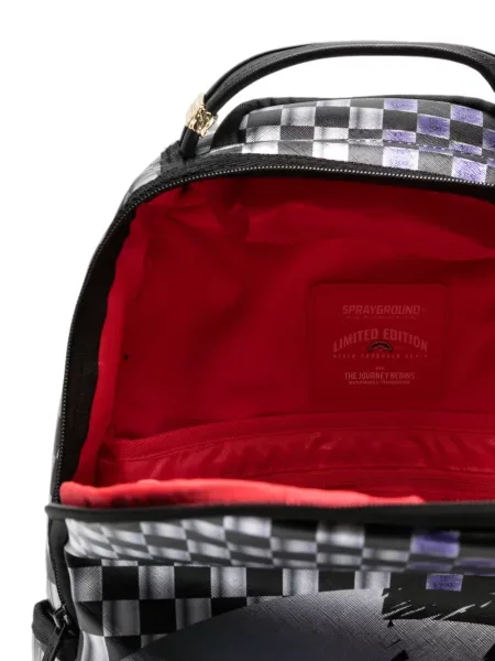 Rucsac Sprayground în carouri cu imagine negru