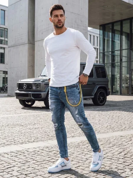 Spodnie jeansowe Dstreet niebieskie