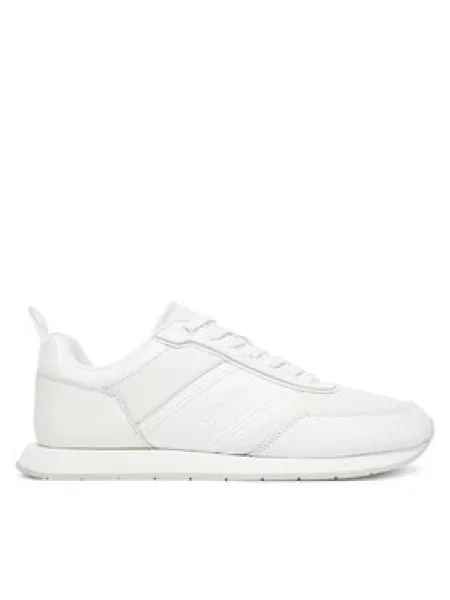 Calvin Klein Sneakersy Low Prof Runn Laceup Tape bílá