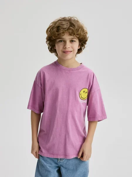 Reserved Tricou SmileyWorld® roz-fuchsia roz