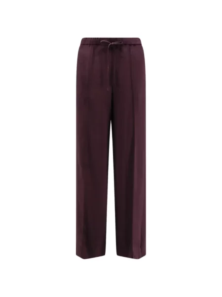 Pantaloni Vince din satin cu cordon violet
