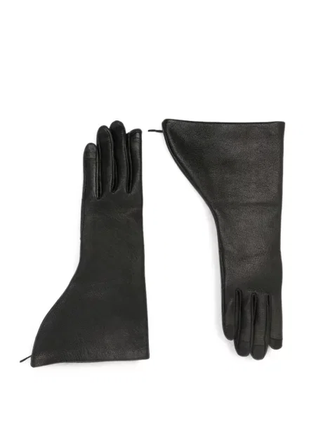 Mănuși Rick Owens din piele asimetrice negru