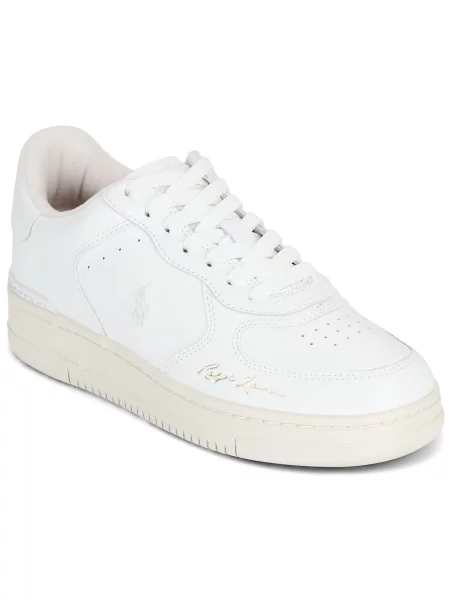 Sneakerși Polo Ralph Lauren din dantelă alb