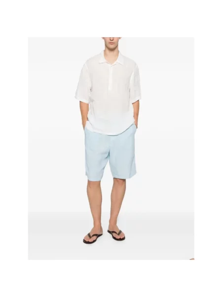 Lniane bermudy 120% Lino niebieskie