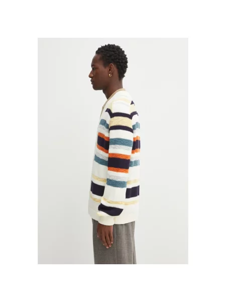 Maison Kitsuné sweter Comfort Striped beżowy