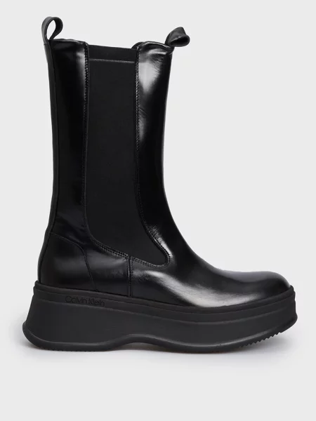 Кожаные ботинки челси Calvin Klein черные