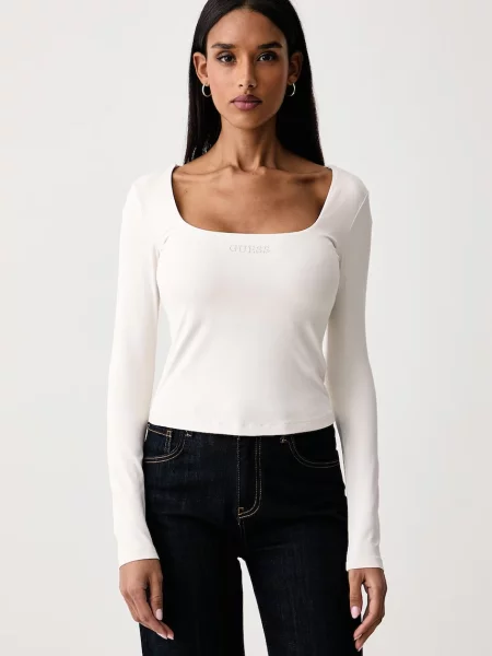 Tricou cu mânecă lungă Guess bej