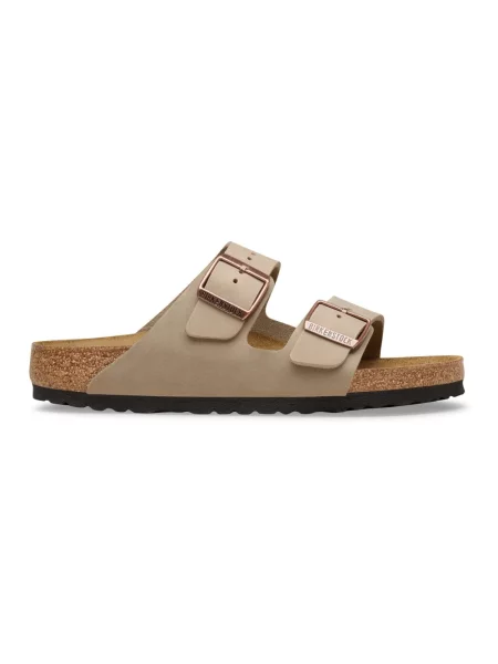 Klapki Birkenstock skórzane brązowe