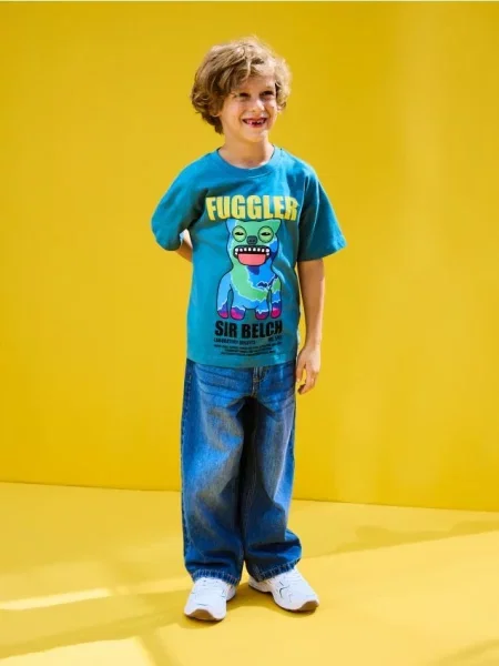 Reserved t-shirt Fuggler ciemny turkus