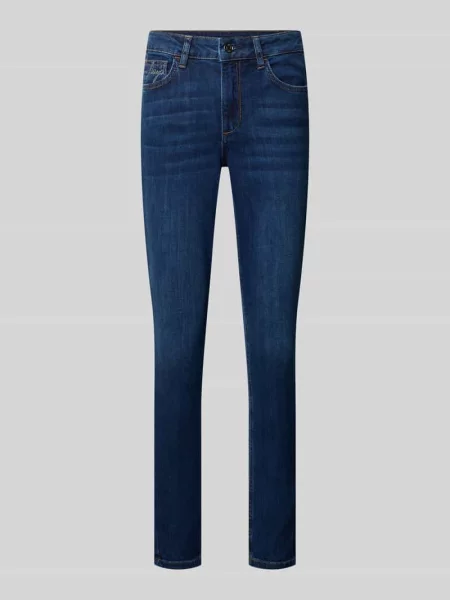Jeansy o kroju skinny fit z detalem z logo Liu Jo White niebieskie