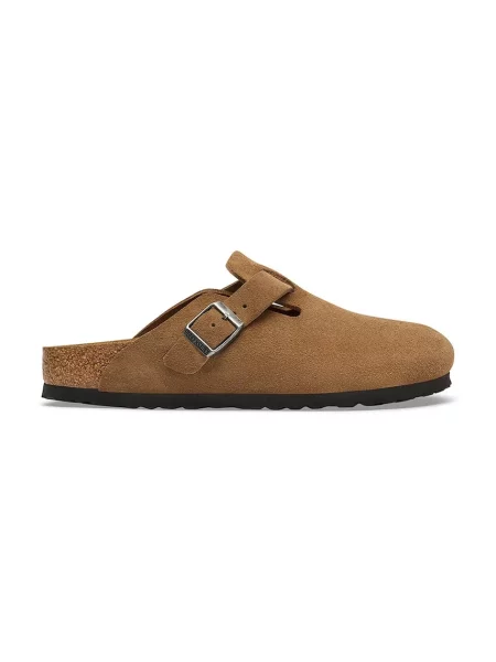 Birkenstock șalpi mocasini pentru femei din piele întoarsă Boston Suede Leather maro