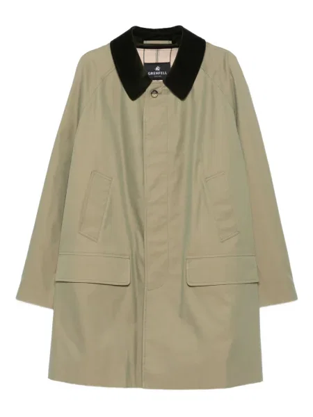 Palton Grenfell de catifea verde