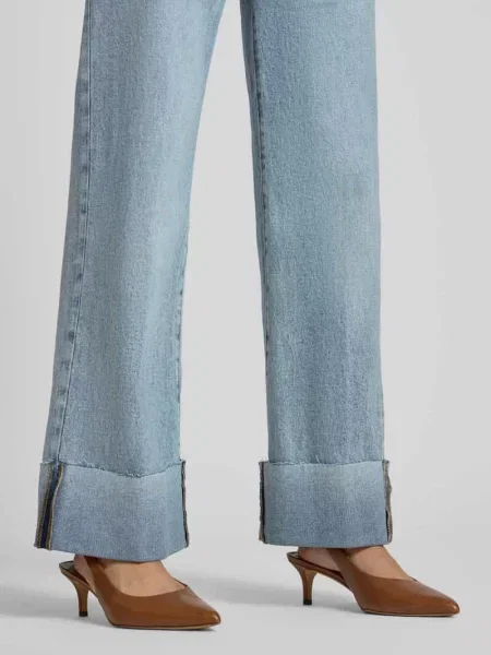 Jeansy o kroju wide fit z czystej bawełny model Rey' Guess